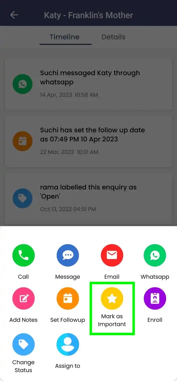 Action Menu