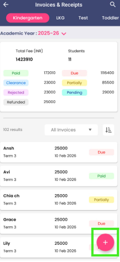 Add invoice mobile