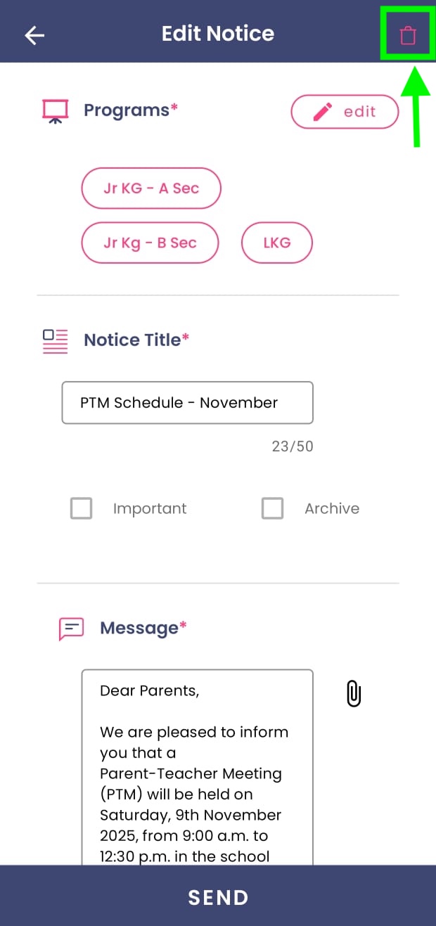 Delete Notice