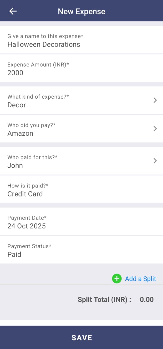 Expense Setup