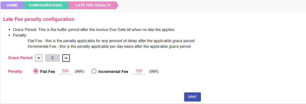 Late fee penalty