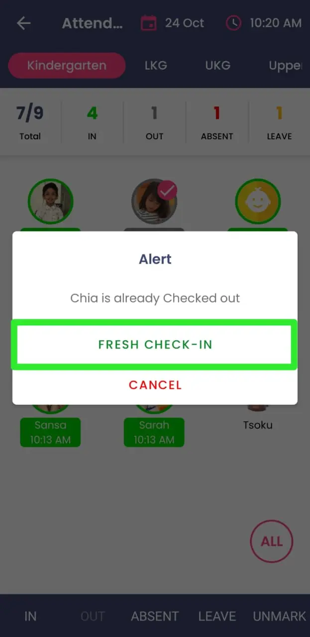 Multiple Check-in option in kriyo