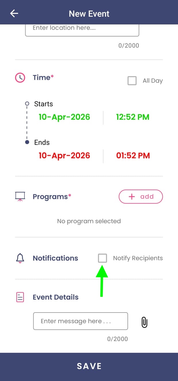 Notify recipients