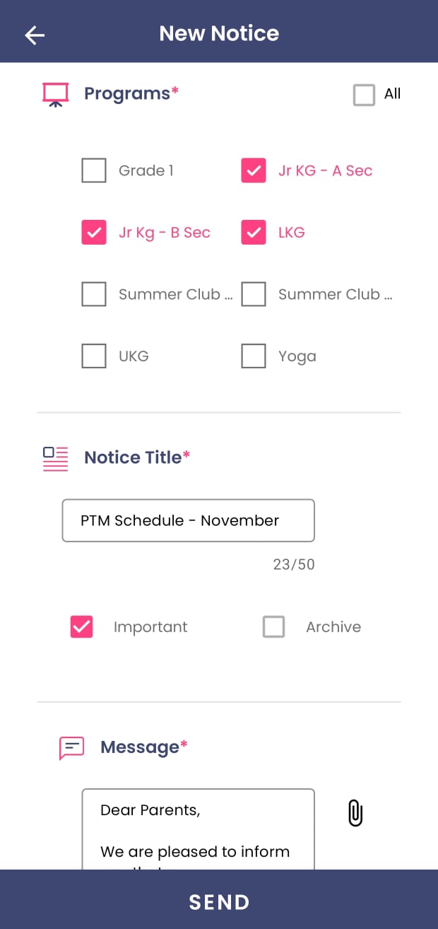 Program Selection