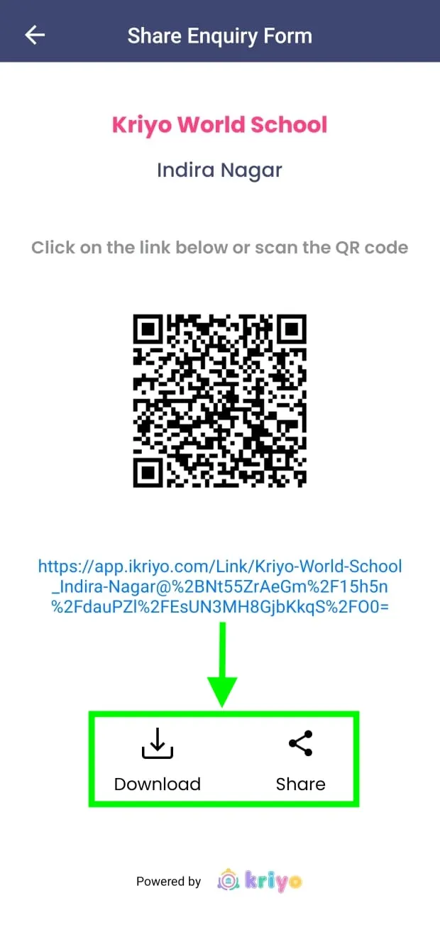 QR and link Screenshot
