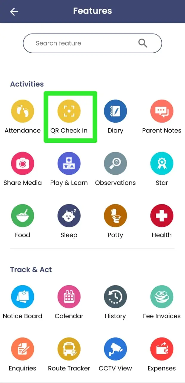 QR attendance feature
