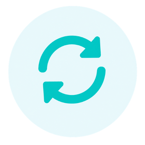 Recycling symbol icon representing reusable slots