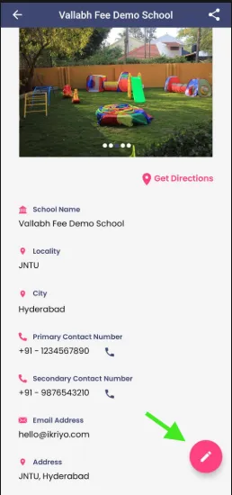 School profile edit mobile