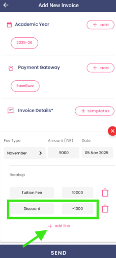 adding discount mobile