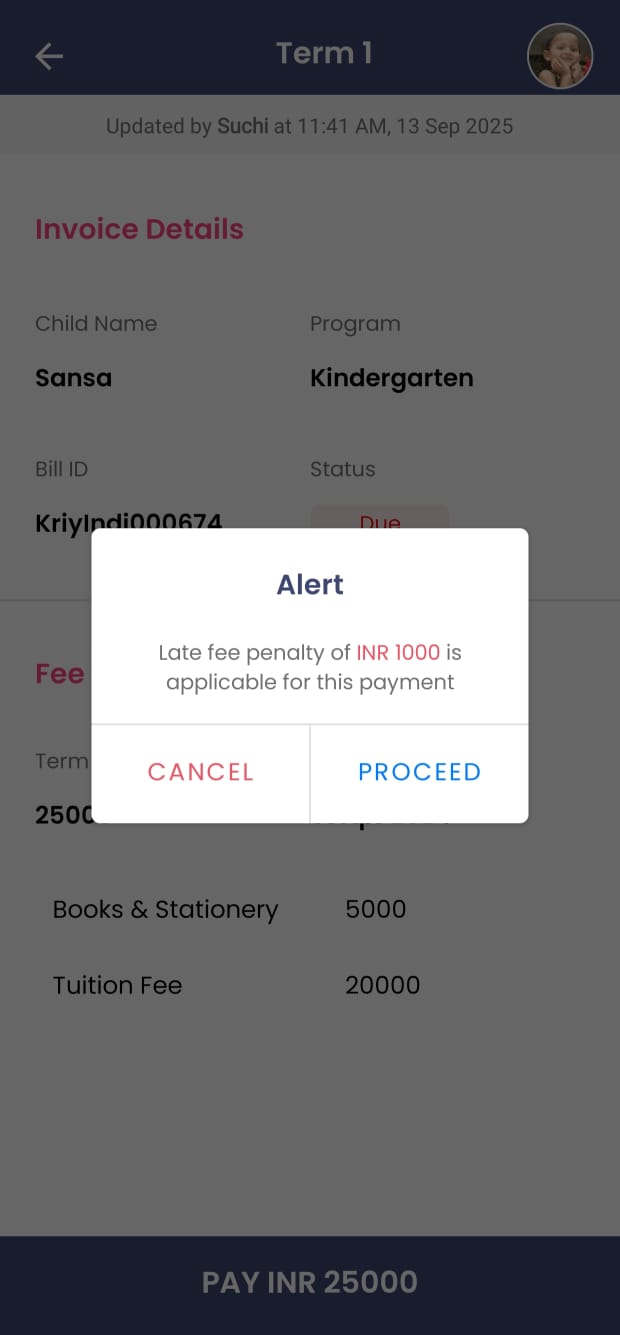 Parent late fee